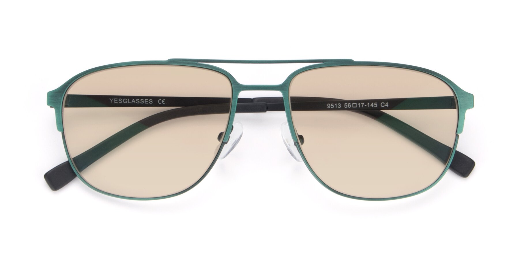 Folded Front of 9513 in Antique Green with Light Brown Tinted Lenses