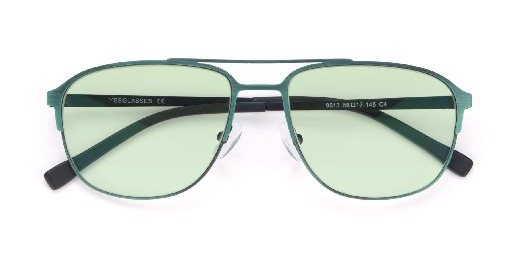 Folded Front of 9513 in Antique Green with Light Green Tinted Lenses