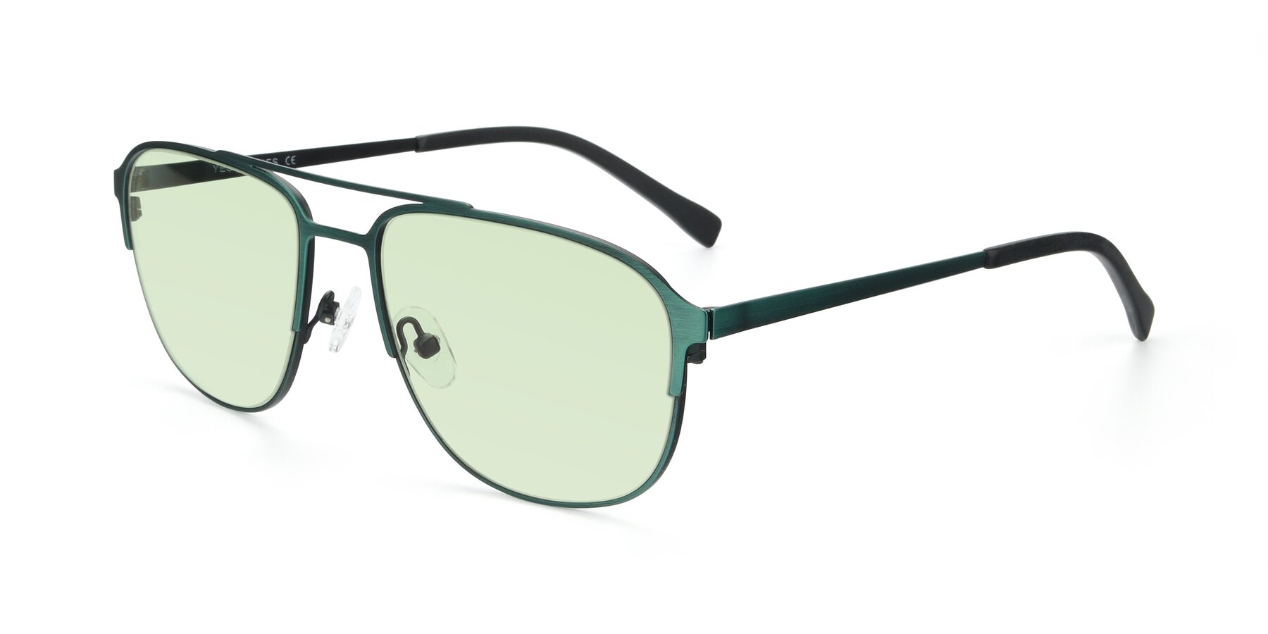 Angle of 9513 in Antique Green with Light Green Tinted Lenses