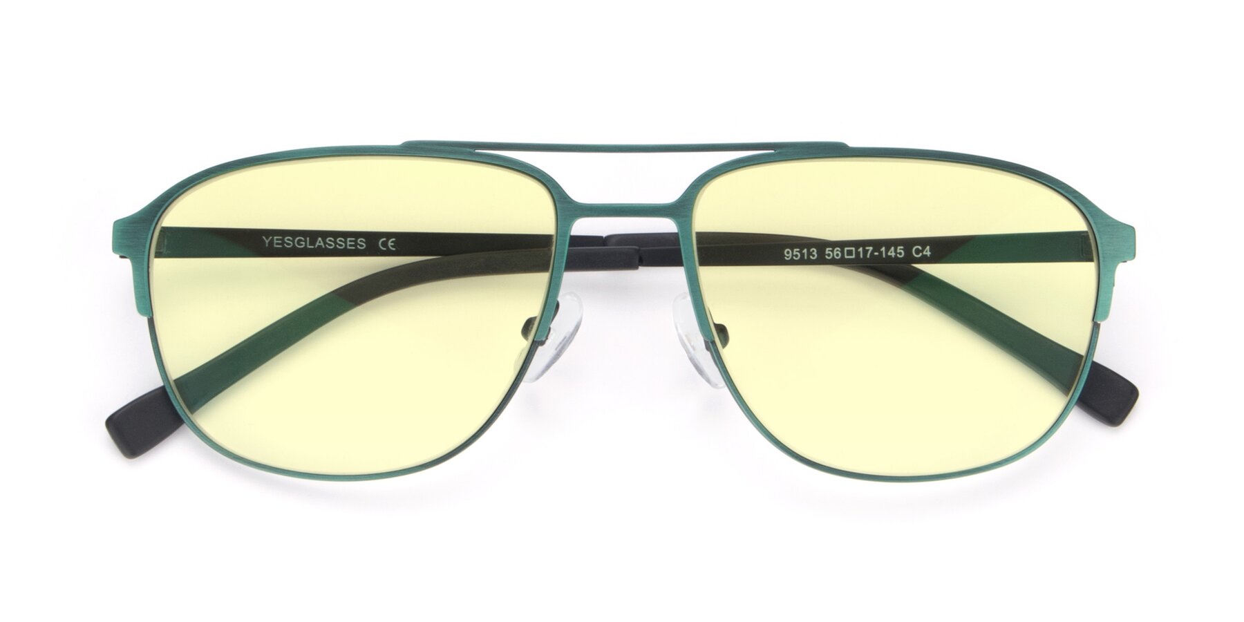 Folded Front of 9513 in Antique Green with Light Yellow Tinted Lenses