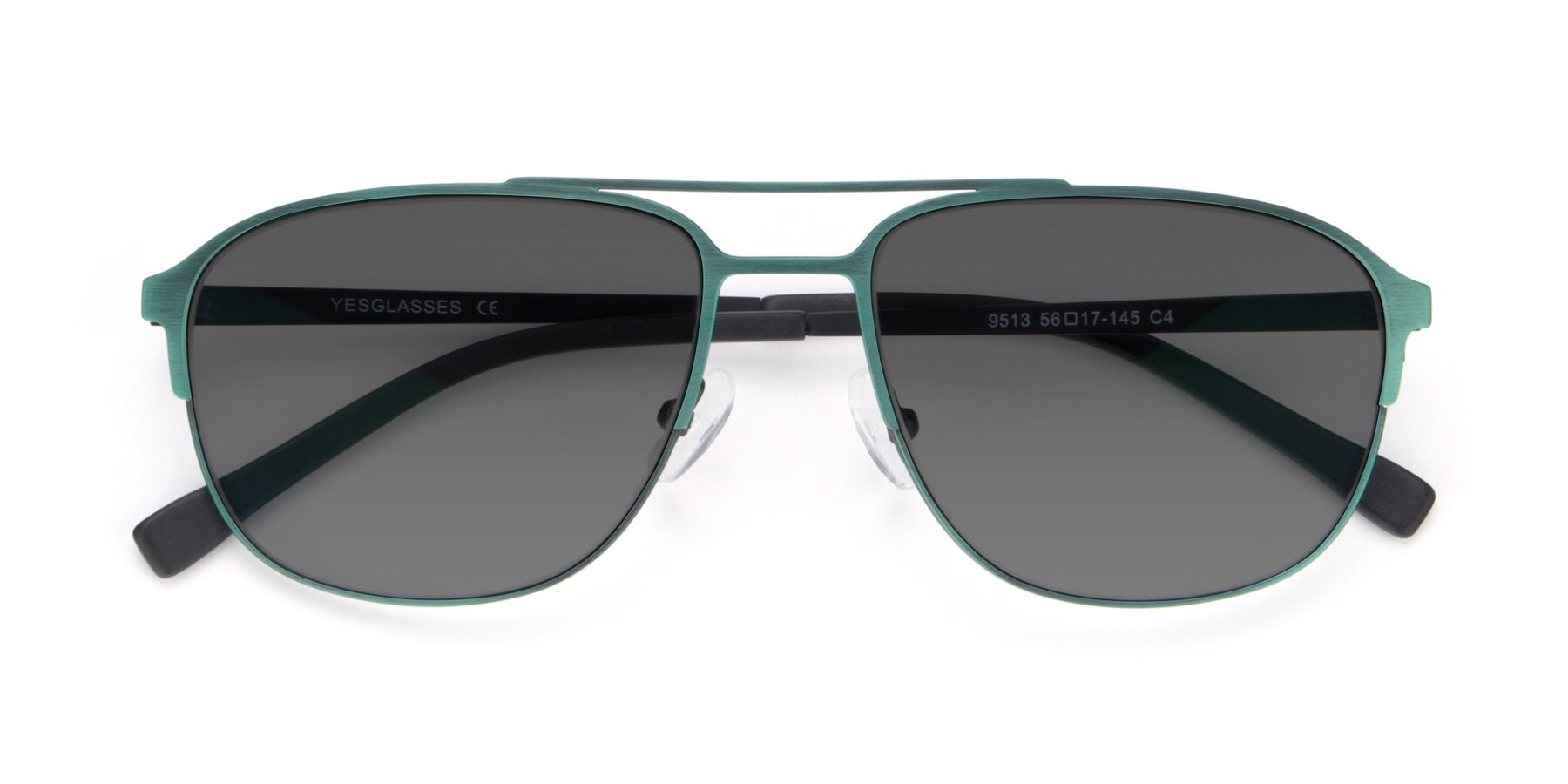 Folded Front of 9513 in Antique Green with Medium Gray Tinted Lenses