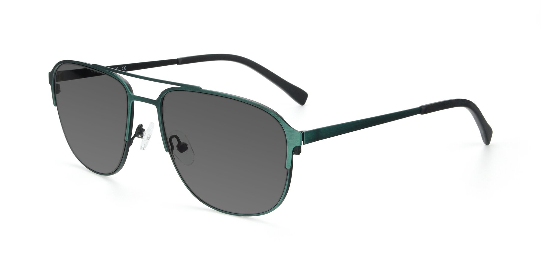 Angle of 9513 in Antique Green with Medium Gray Tinted Lenses