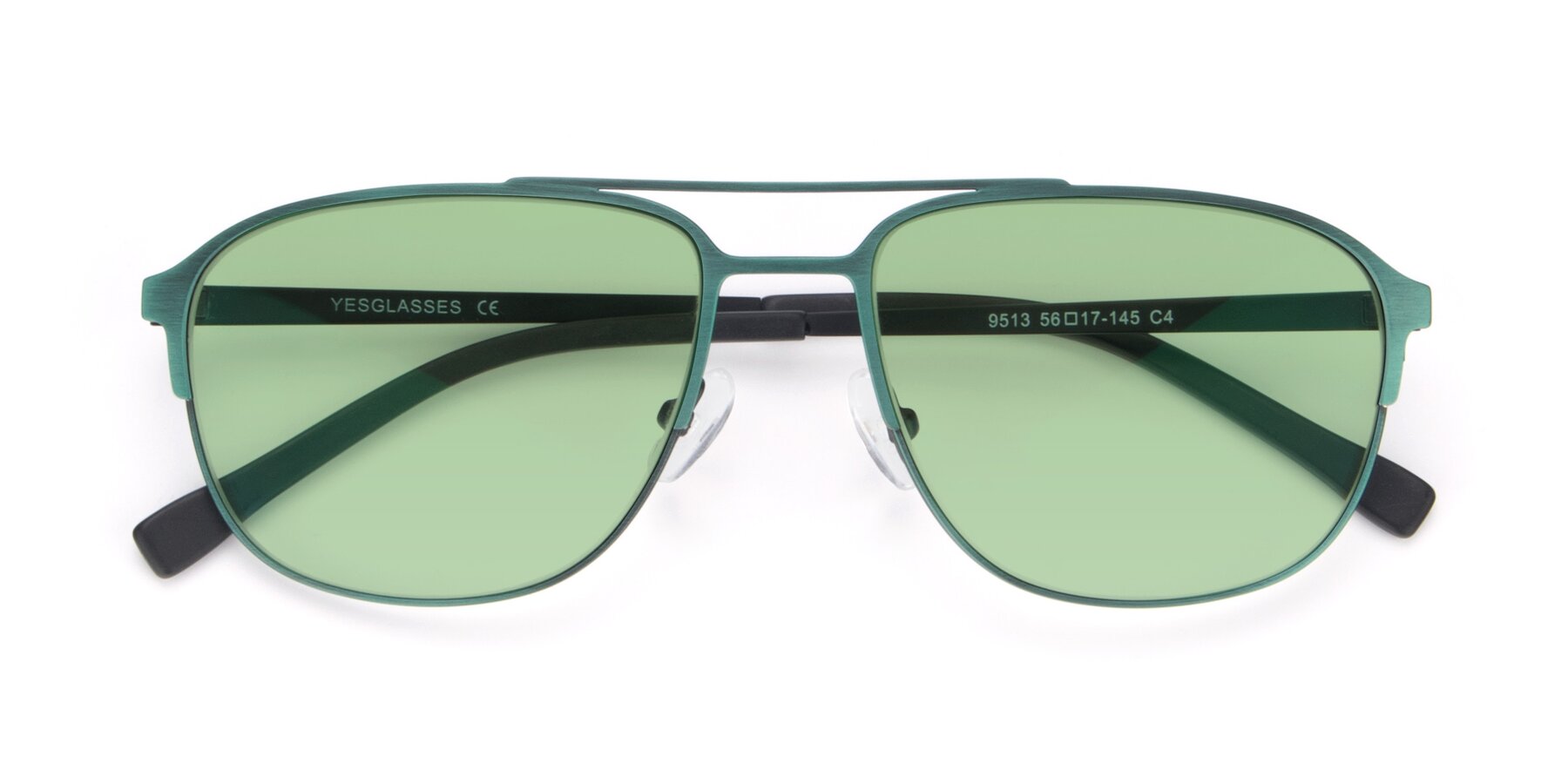 Folded Front of 9513 in Antique Green with Medium Green Tinted Lenses
