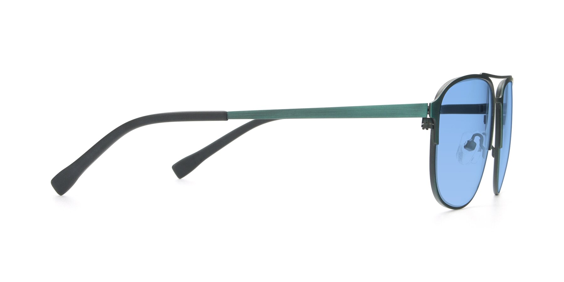 Side of 9513 in Antique Green with Medium Blue Tinted Lenses