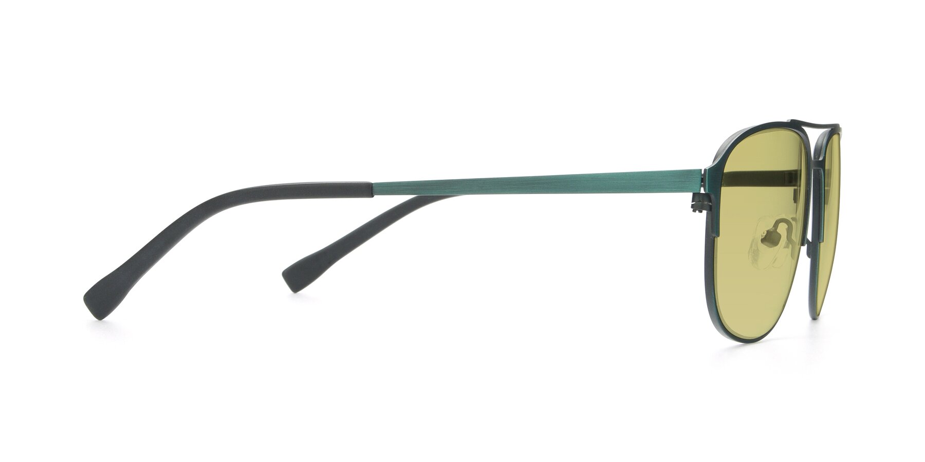 Side of 9513 in Antique Green with Medium Champagne Tinted Lenses