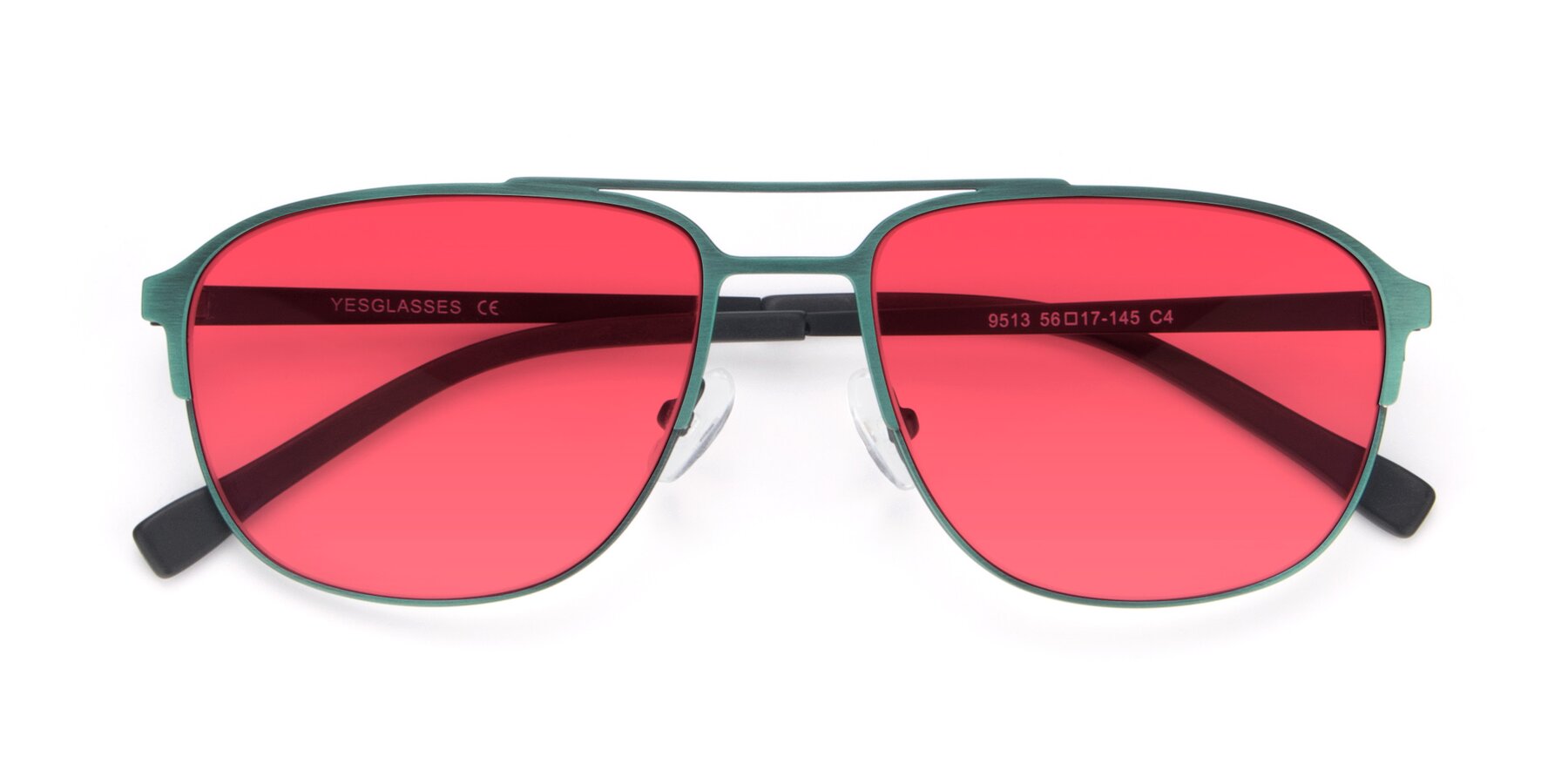 Folded Front of 9513 in Antique Green with Red Tinted Lenses