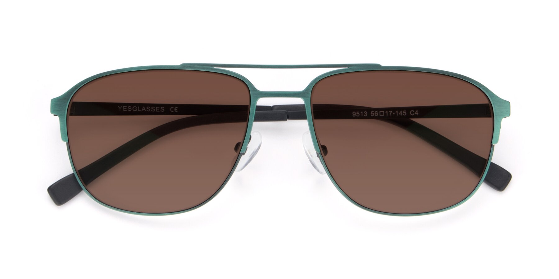 Folded Front of 9513 in Antique Green with Brown Tinted Lenses