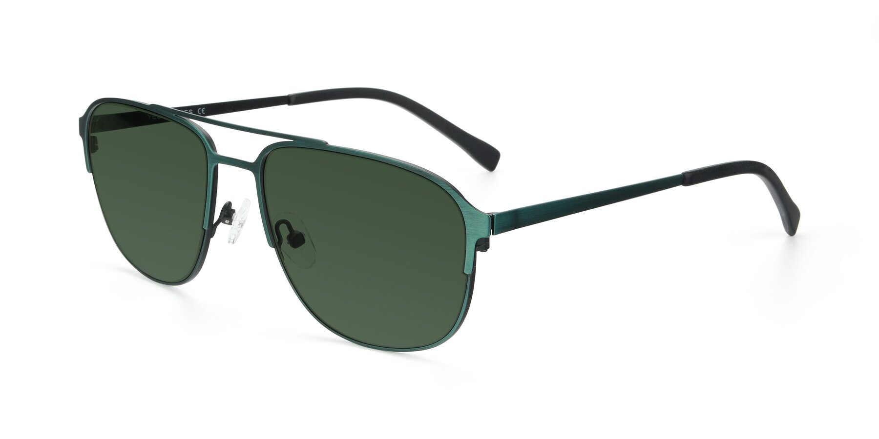 Angle of 9513 in Antique Green with Green Tinted Lenses