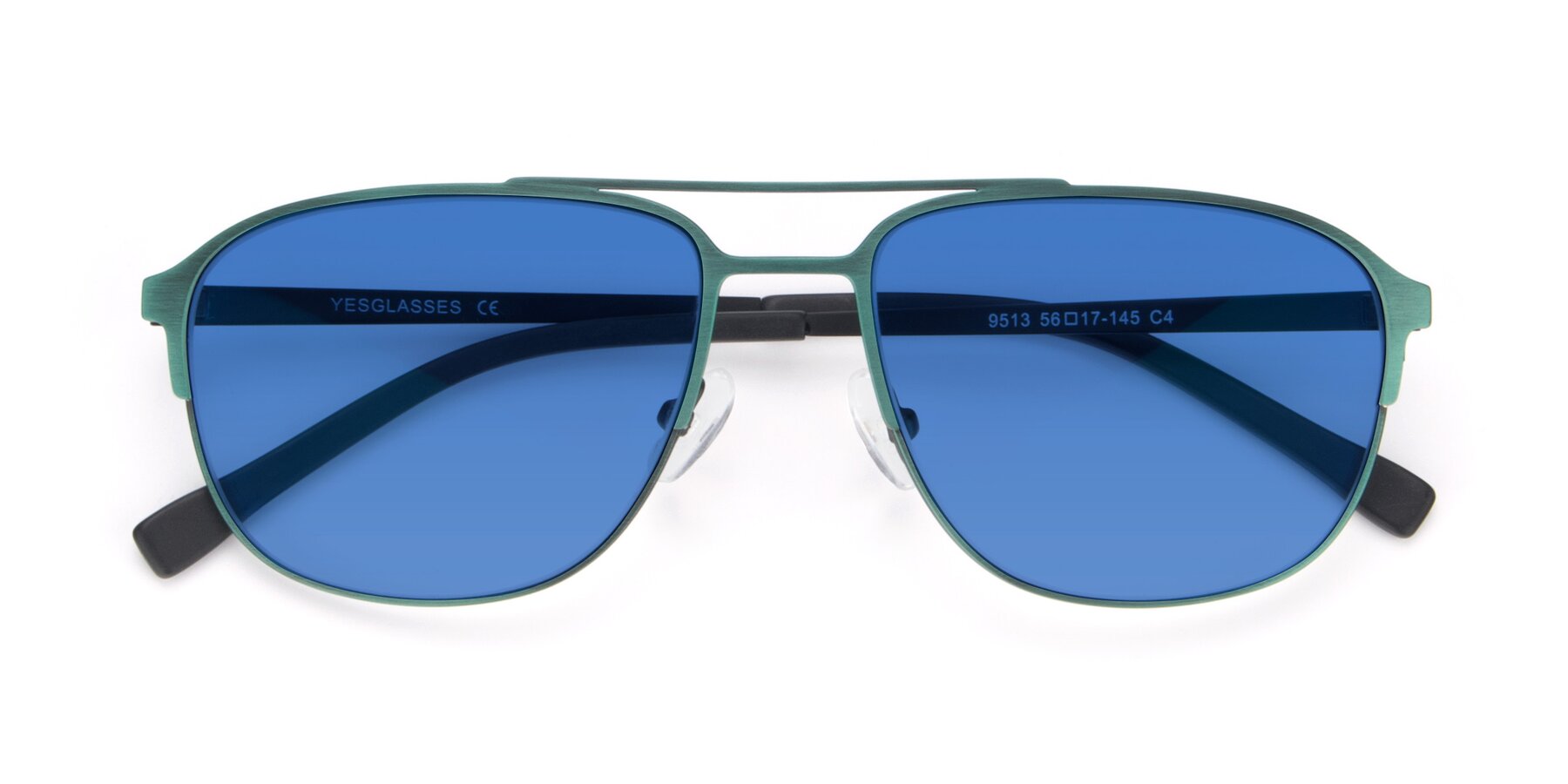 Folded Front of 9513 in Antique Green with Blue Tinted Lenses