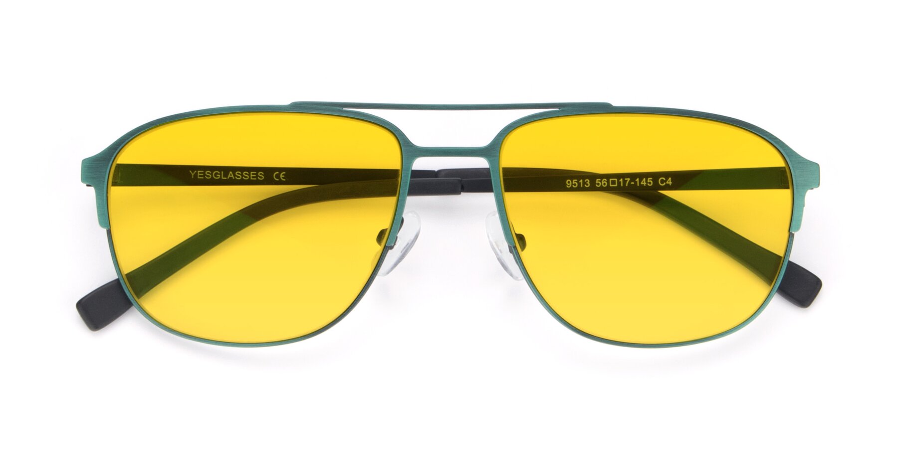 Folded Front of 9513 in Antique Green with Yellow Tinted Lenses