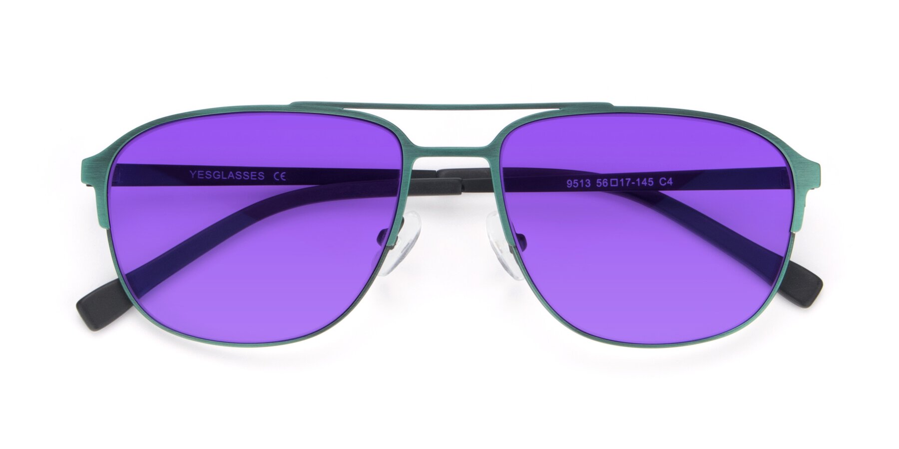Folded Front of 9513 in Antique Green with Purple Tinted Lenses