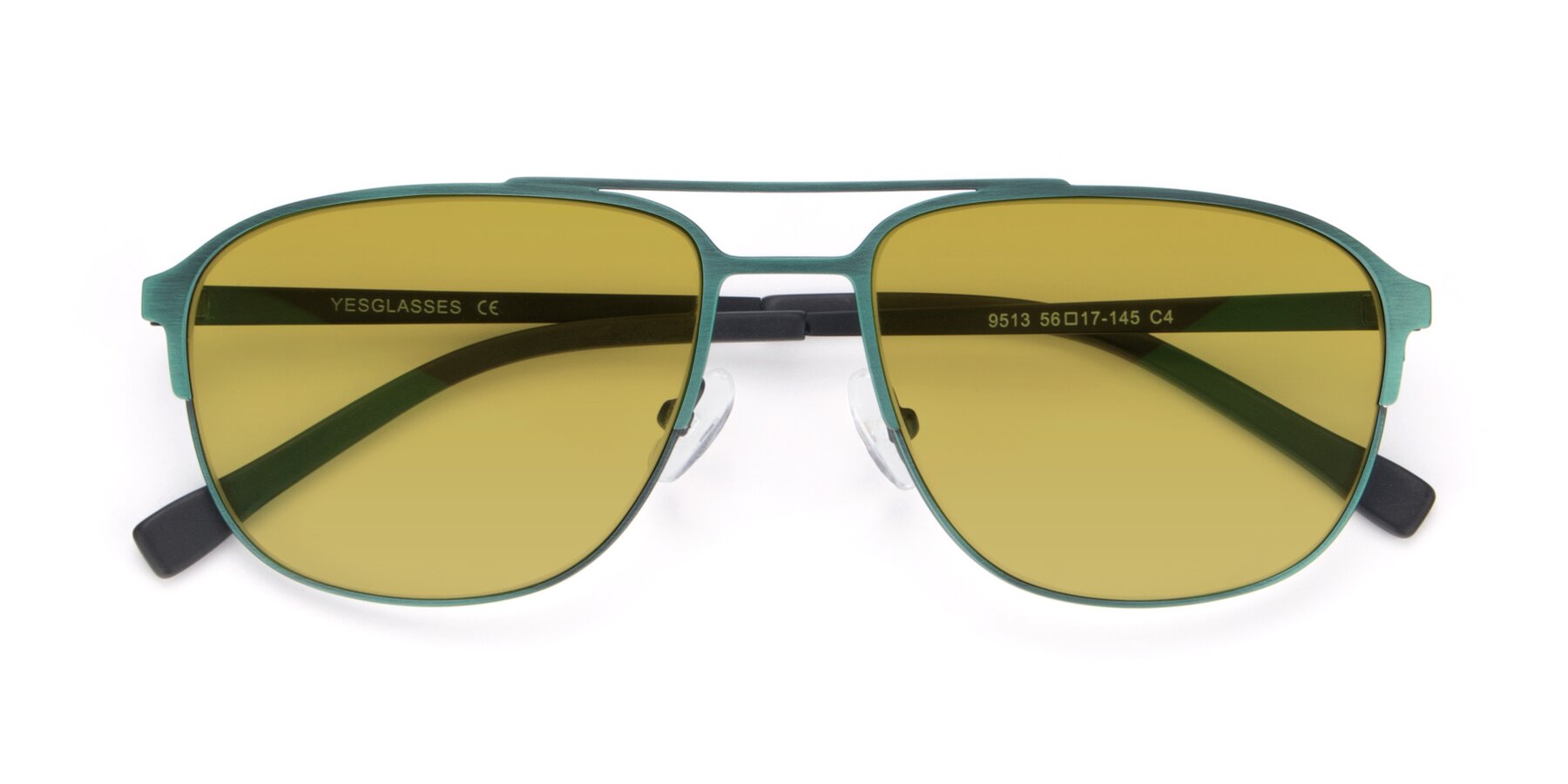 Folded Front of 9513 in Antique Green with Champagne Tinted Lenses