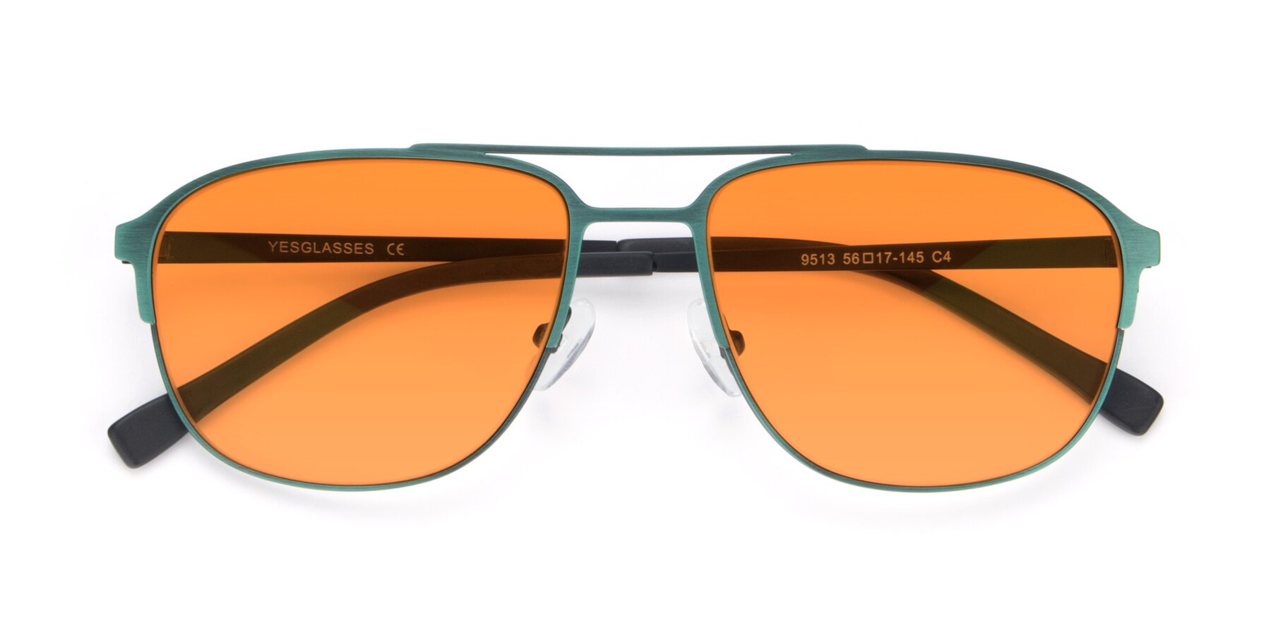 Folded Front of 9513 in Antique Green with Orange Tinted Lenses