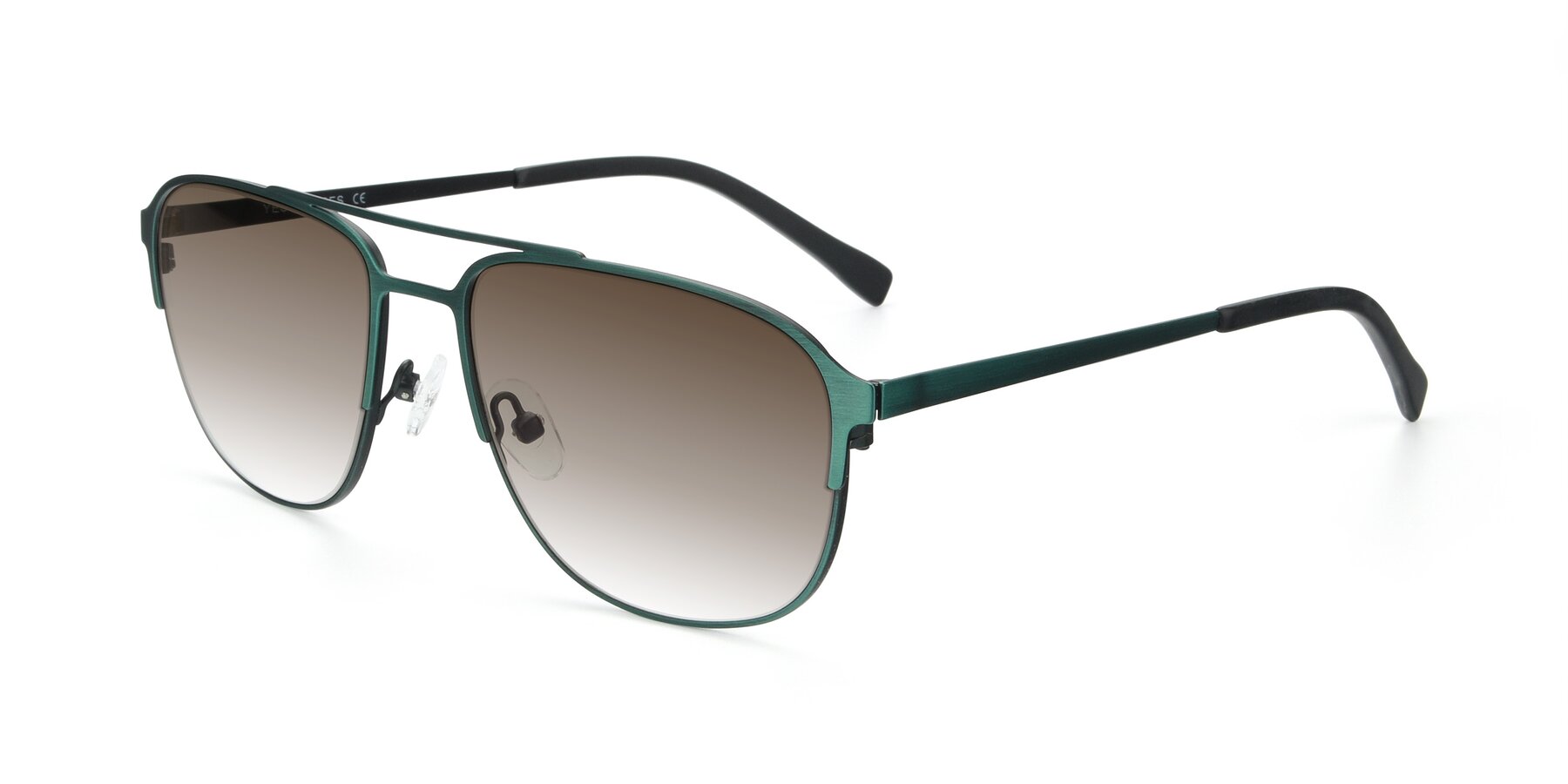 Angle of 9513 in Antique Green with Brown Gradient Lenses