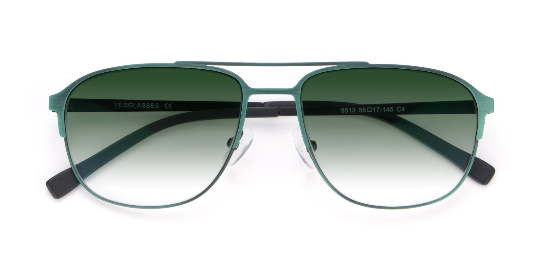 Folded Front of 9513 in Antique Green with Green Gradient Lenses