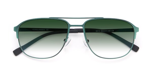 Black-Gunmetal Double Bridge Classic Semi-Rimless Gradient Sunglasses ...