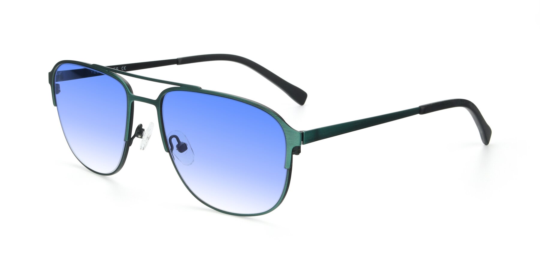 Angle of 9513 in Antique Green with Blue Gradient Lenses