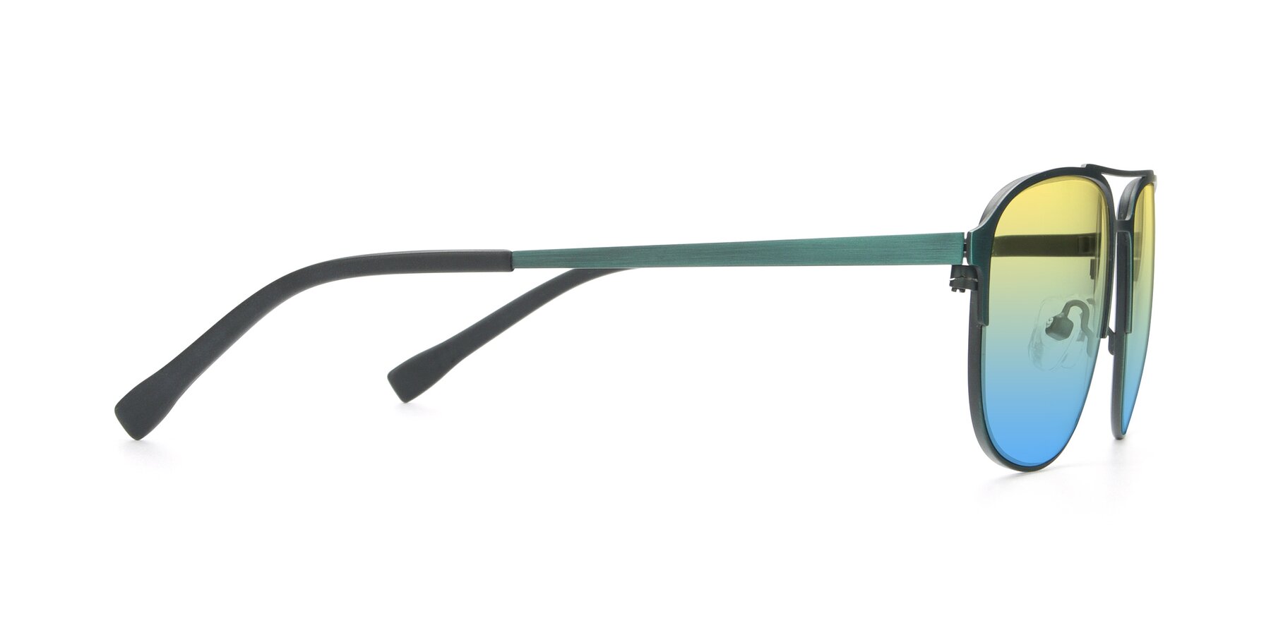 Side of 9513 in Antique Green with Yellow / Blue Gradient Lenses