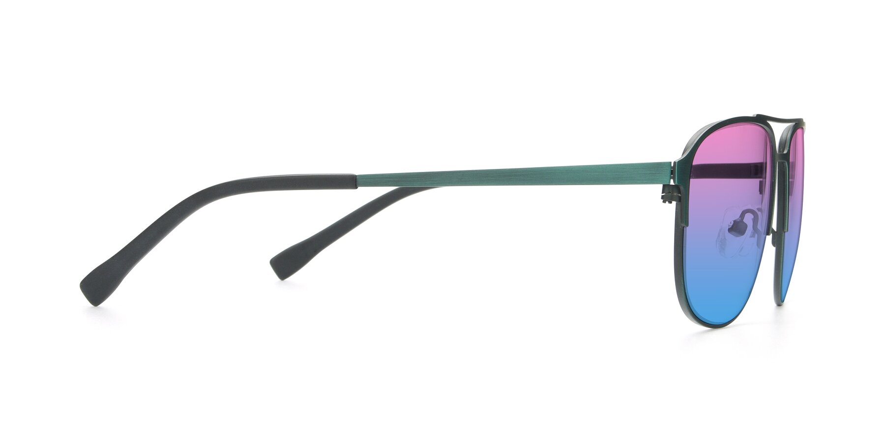 Side of 9513 in Antique Green with Pink / Blue Gradient Lenses