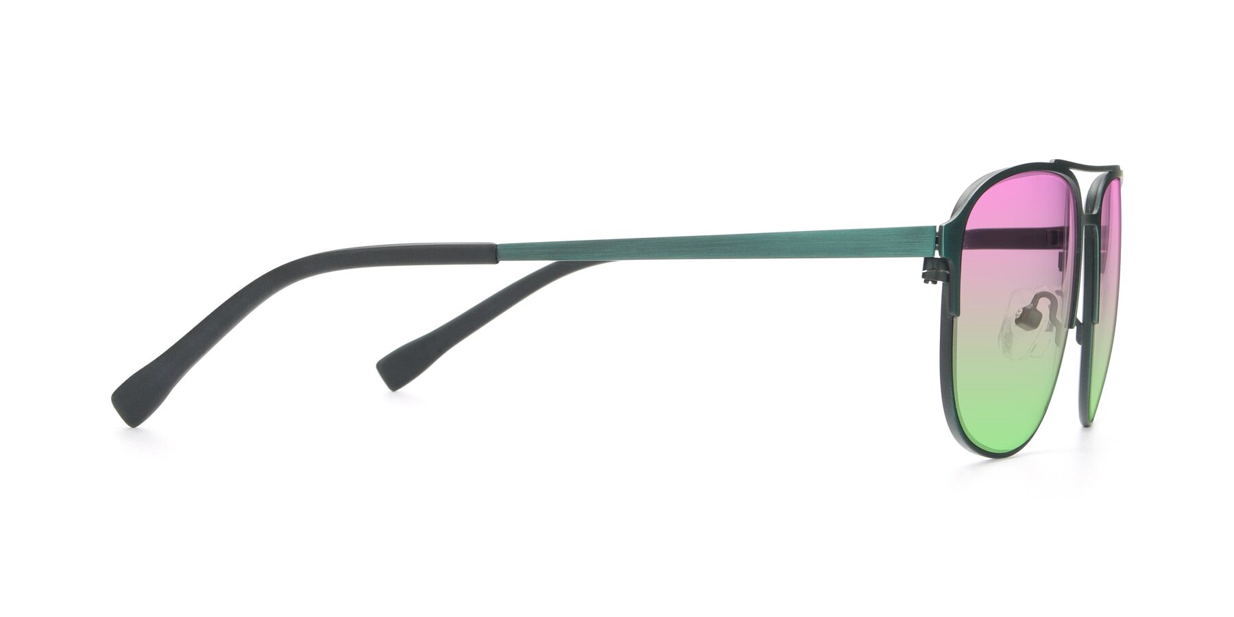 Side of 9513 in Antique Green with Pink / Green Gradient Lenses