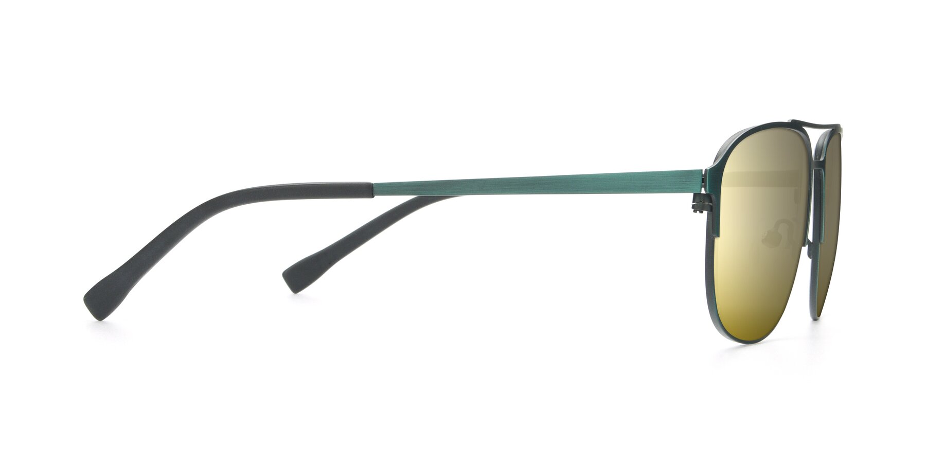 Side of 9513 in Antique Green with Gold Mirrored Lenses