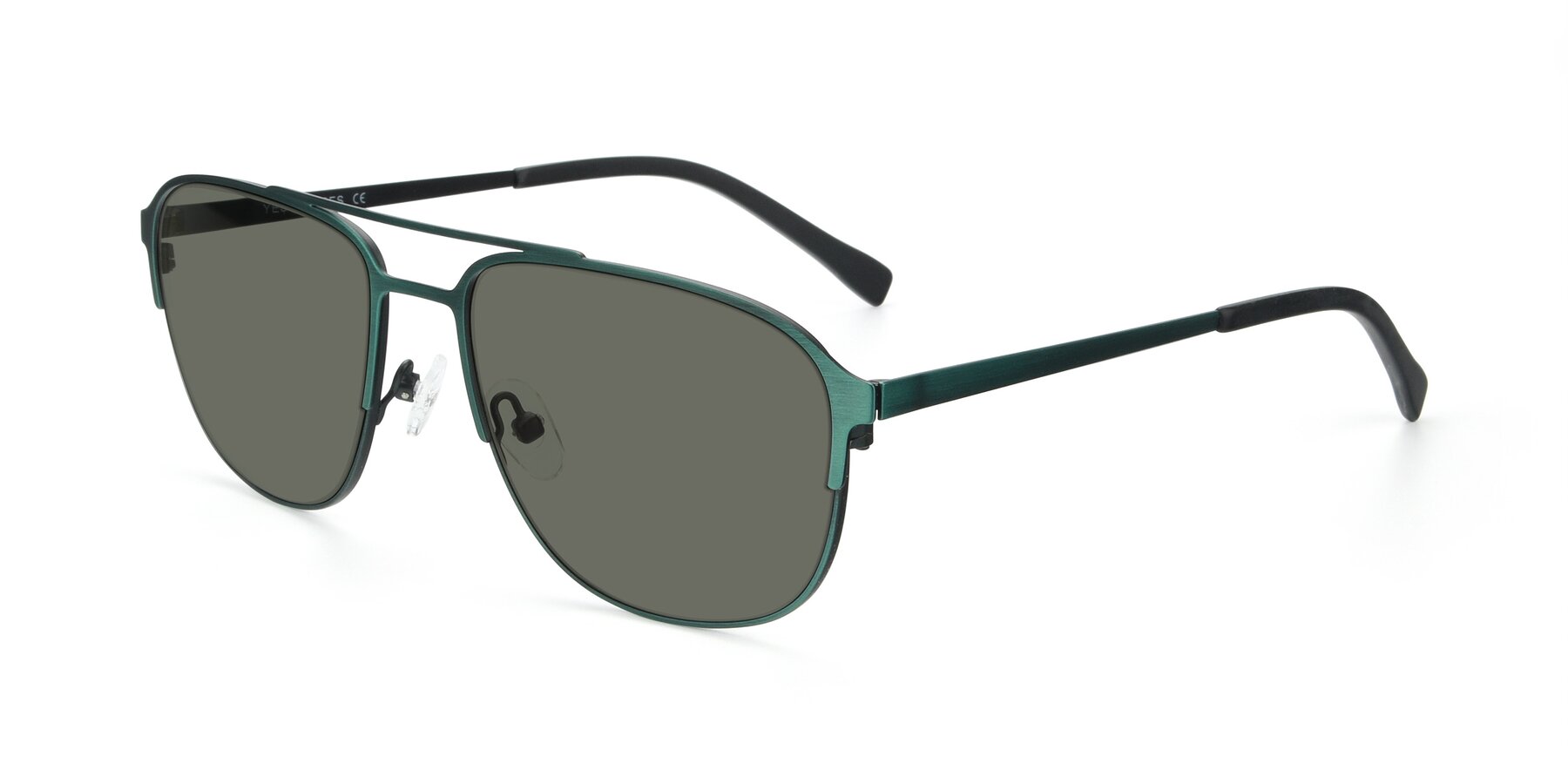 Angle of 9513 in Antique Green with Gray Polarized Lenses