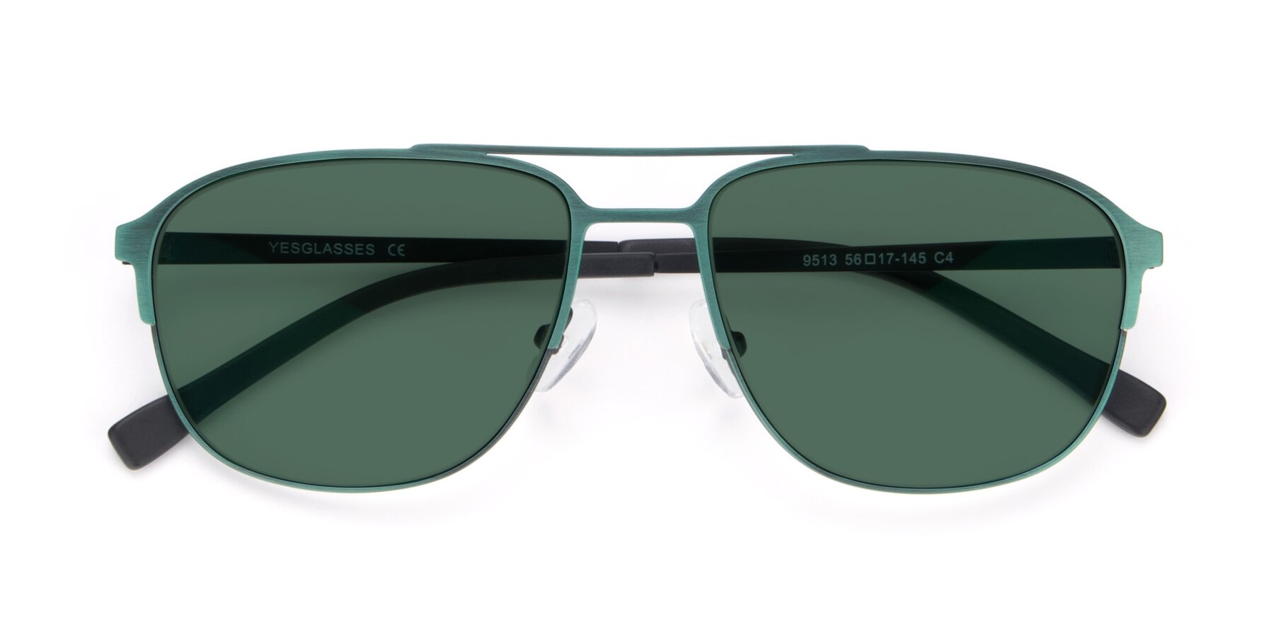 Folded Front of 9513 in Antique Green with Green Polarized Lenses