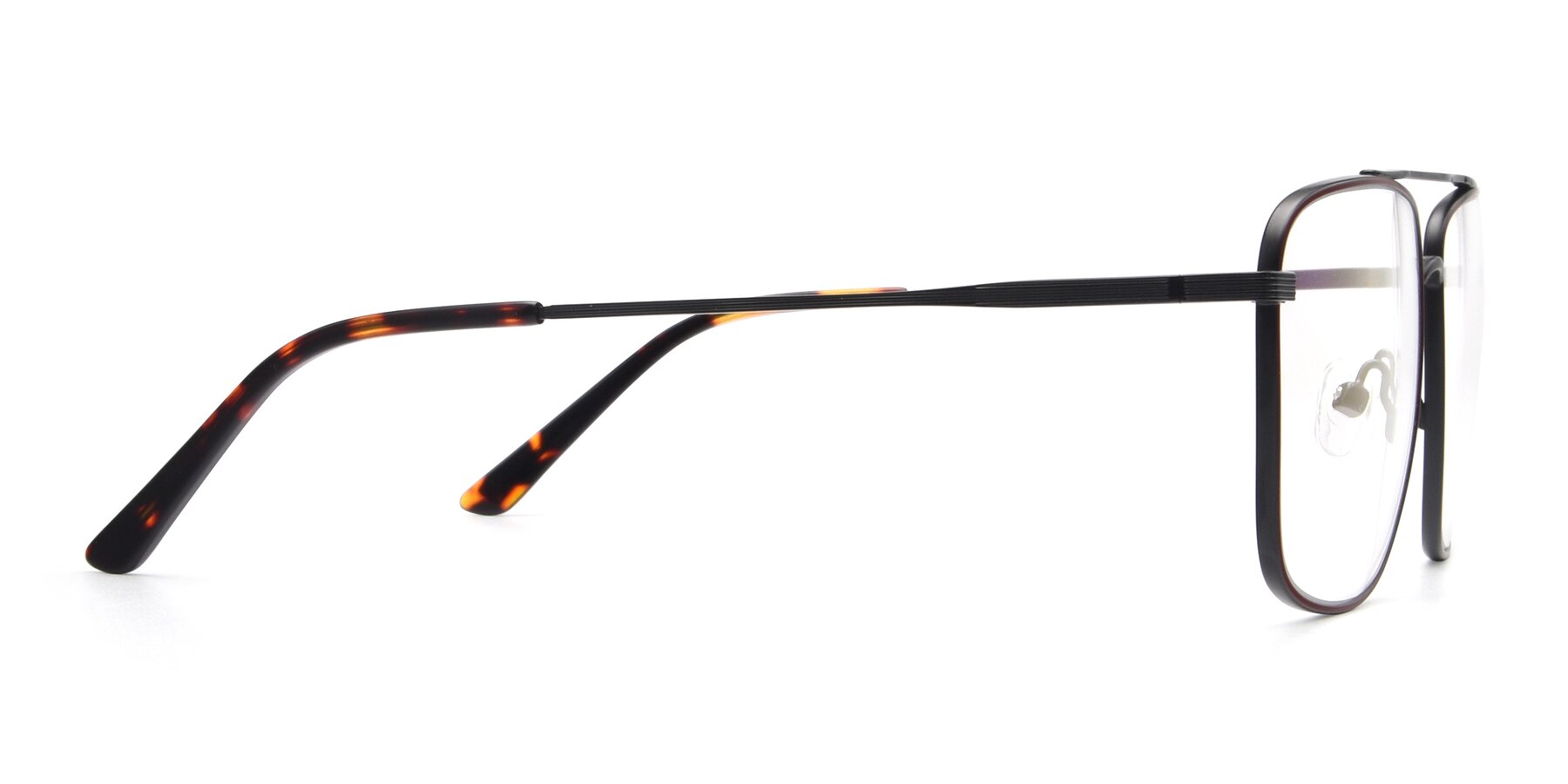 Side of 9519 in Brown-Black with Clear Reading Eyeglass Lenses