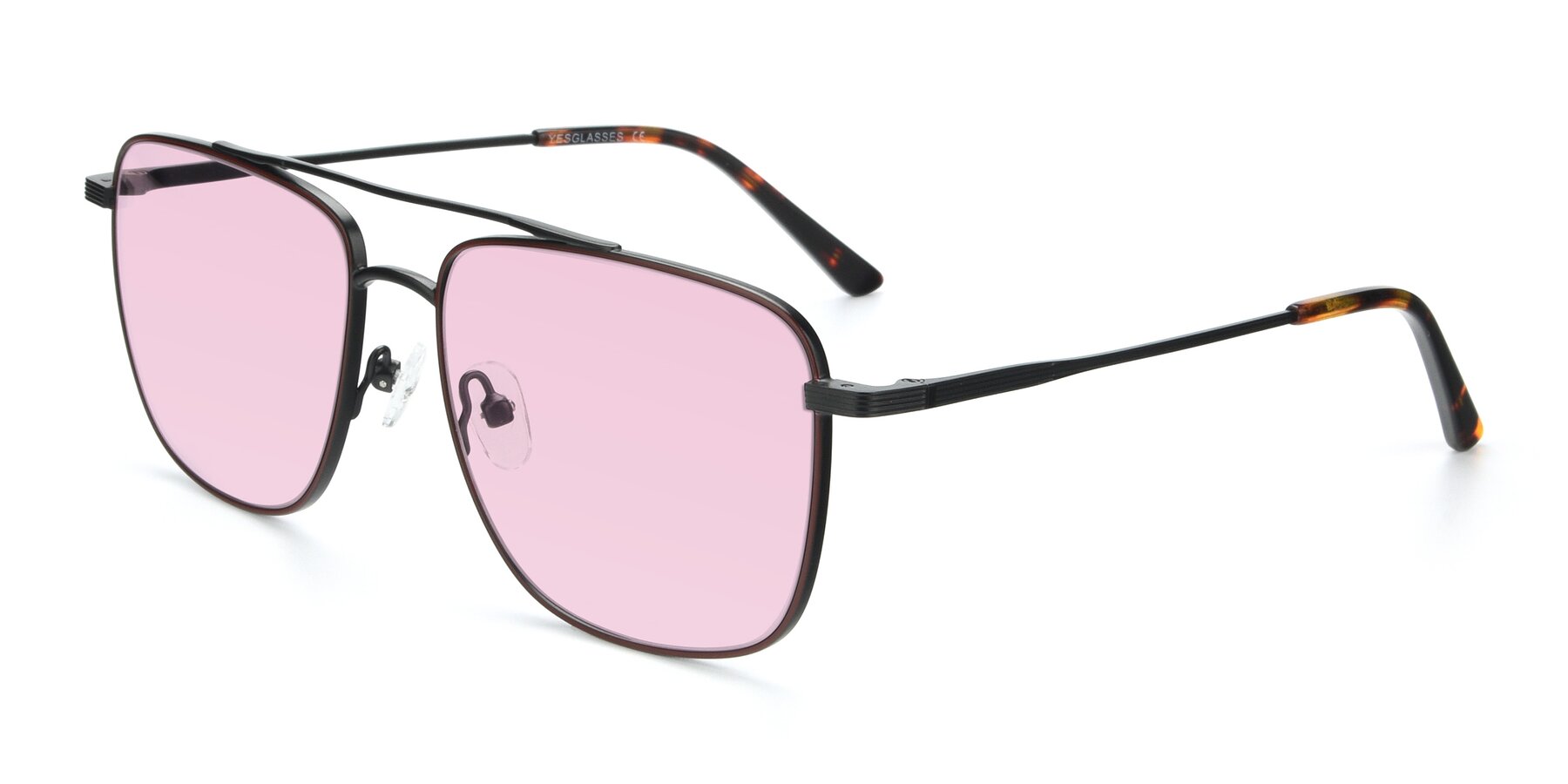 Angle of 9519 in Brown-Black with Light Pink Tinted Lenses