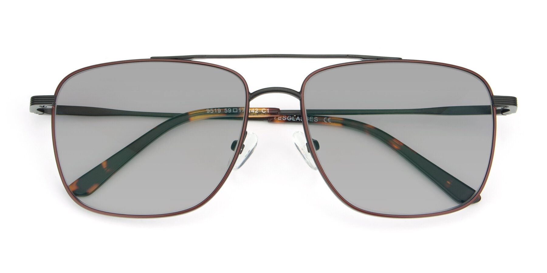 Folded Front of 9519 in Brown-Black with Light Gray Tinted Lenses