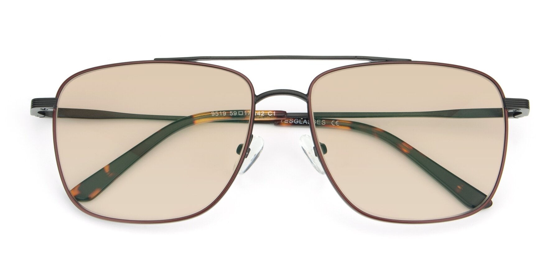 Folded Front of 9519 in Brown-Black with Light Brown Tinted Lenses