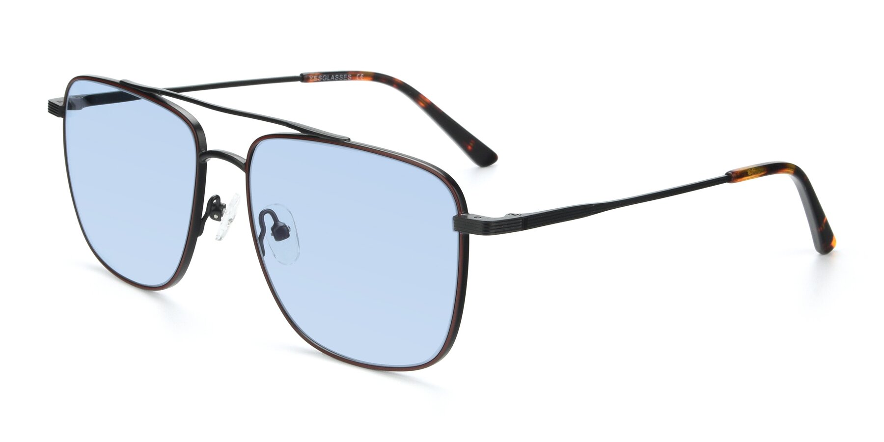 Angle of 9519 in Brown-Black with Light Blue Tinted Lenses