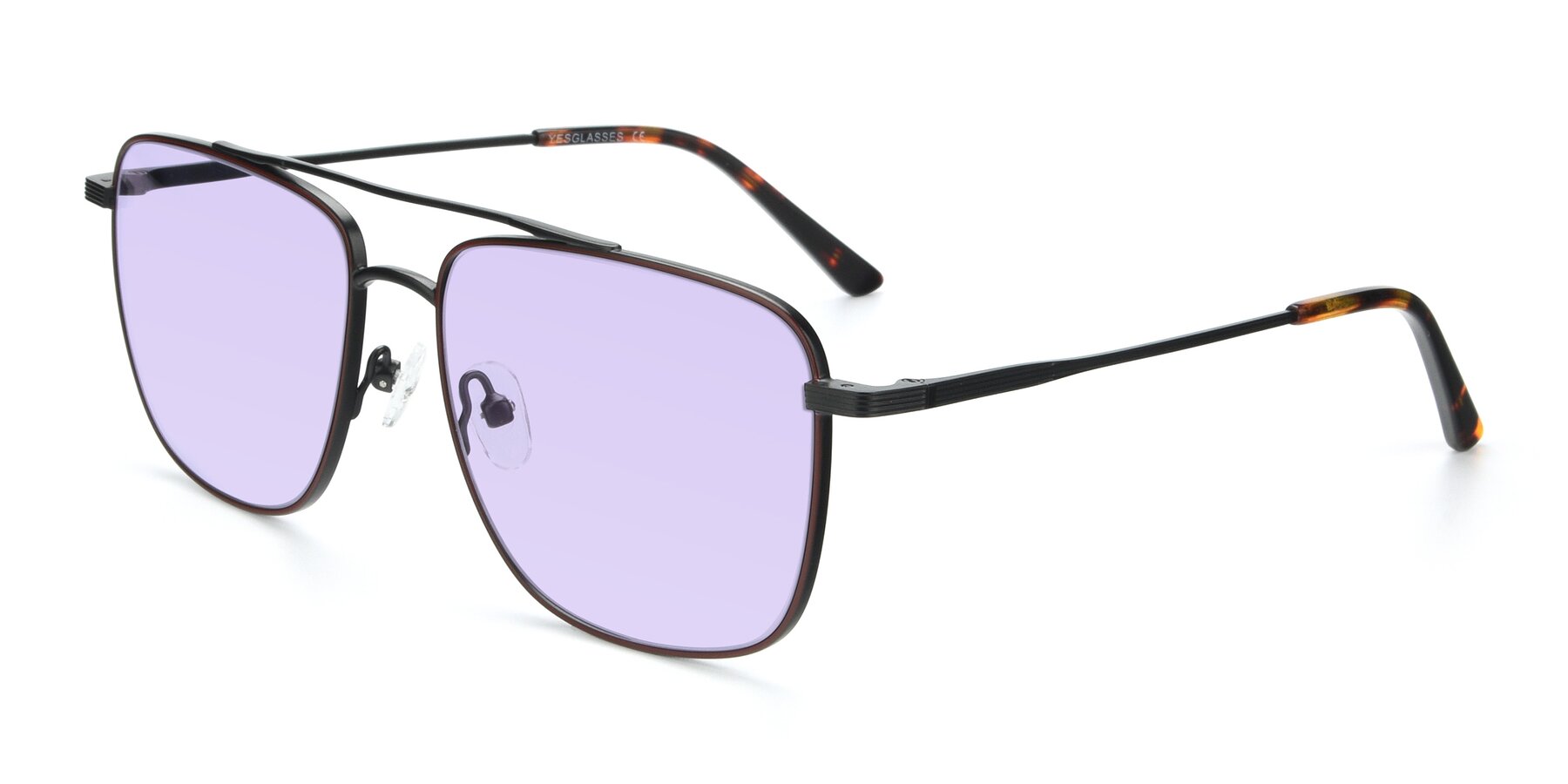 Angle of 9519 in Brown-Black with Light Purple Tinted Lenses