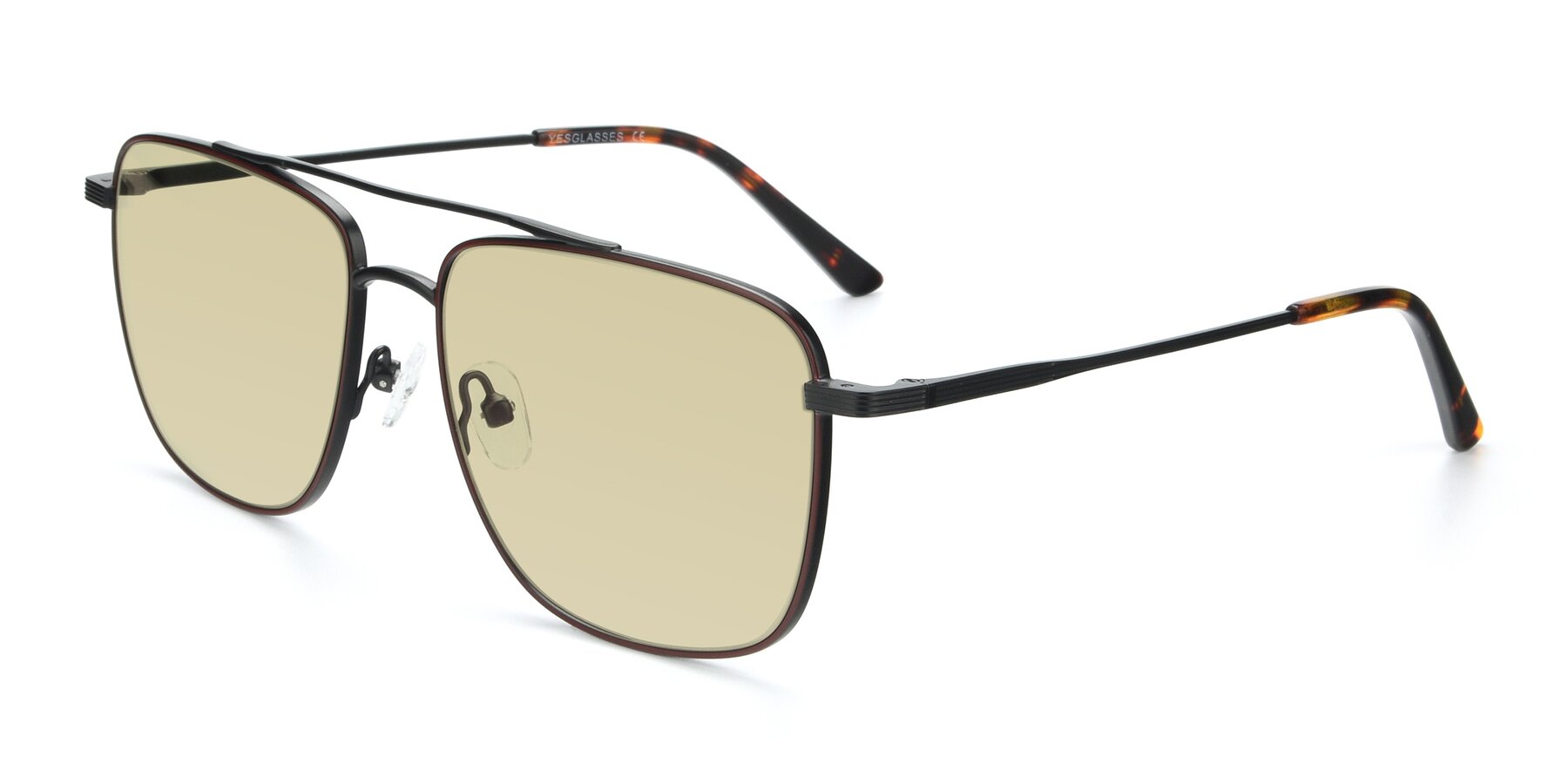 Angle of 9519 in Brown-Black with Light Champagne Tinted Lenses