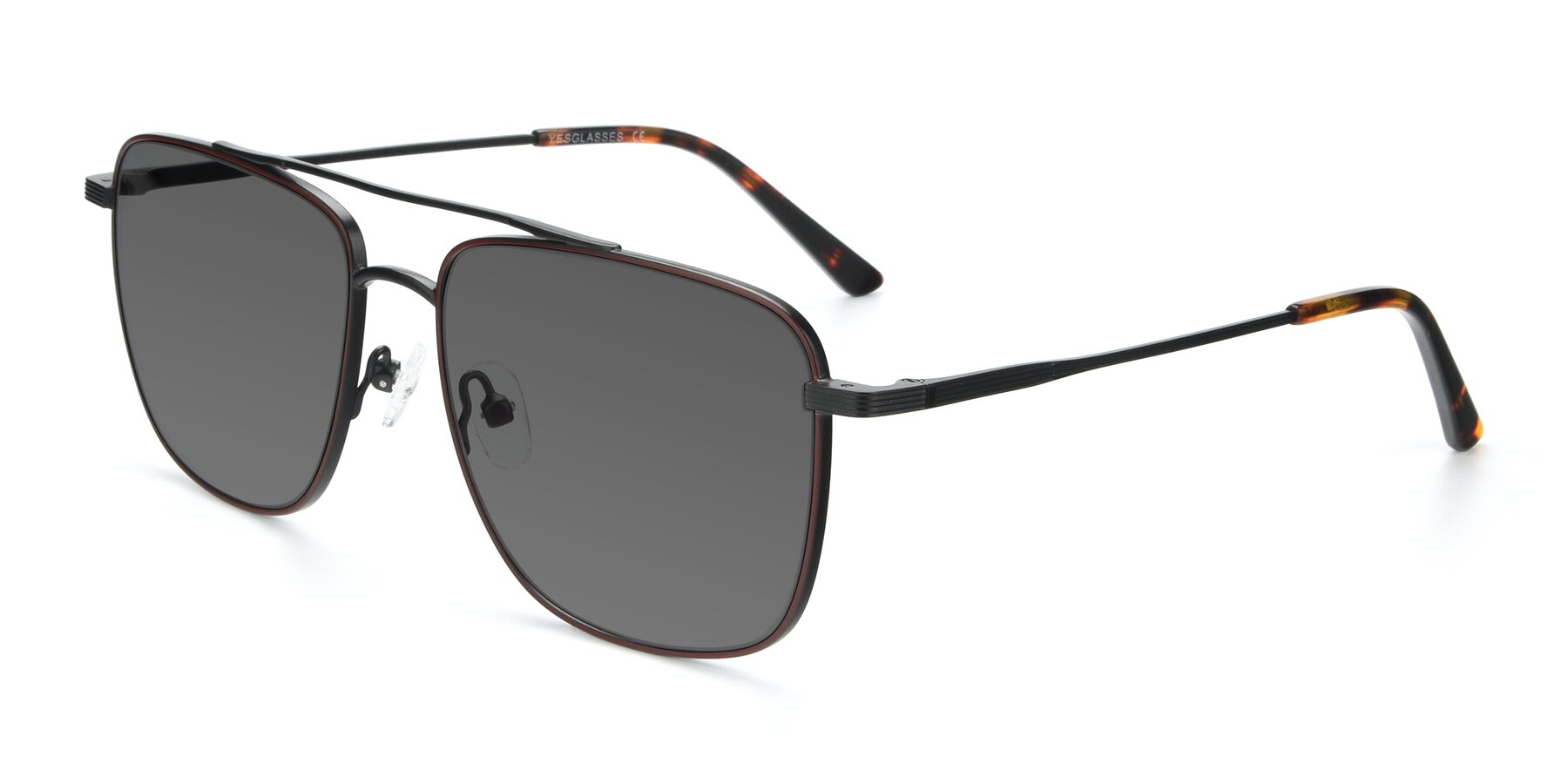 Angle of 9519 in Brown-Black with Medium Gray Tinted Lenses