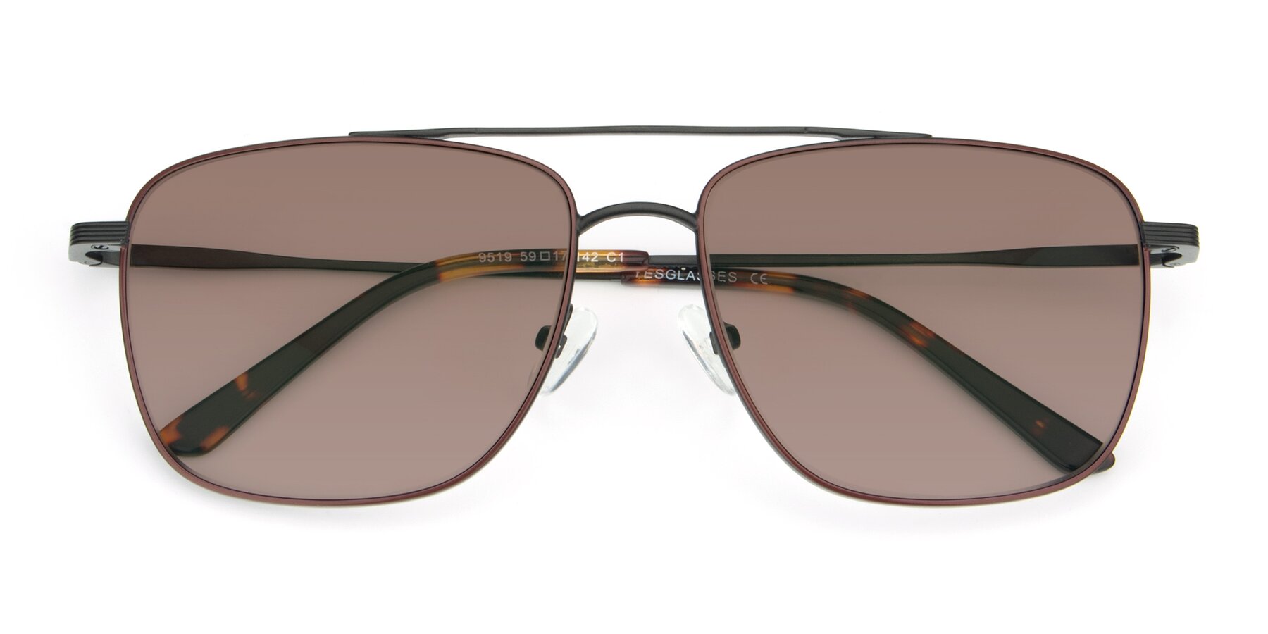 Folded Front of 9519 in Brown-Black with Medium Brown Tinted Lenses