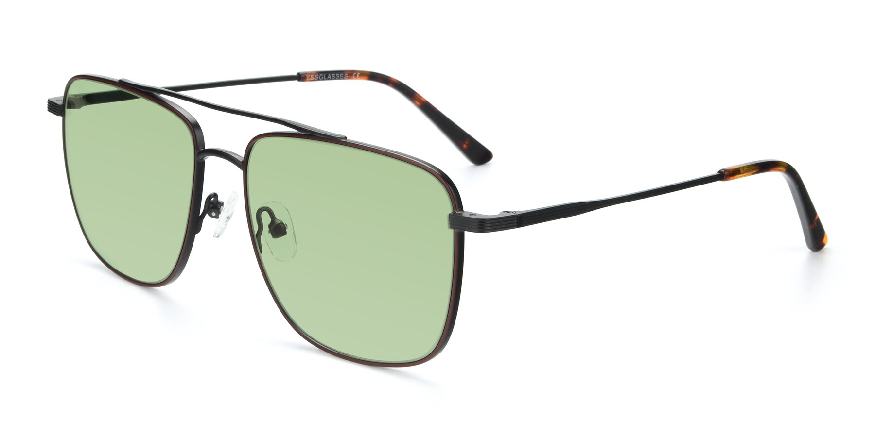 Angle of 9519 in Brown-Black with Medium Green Tinted Lenses