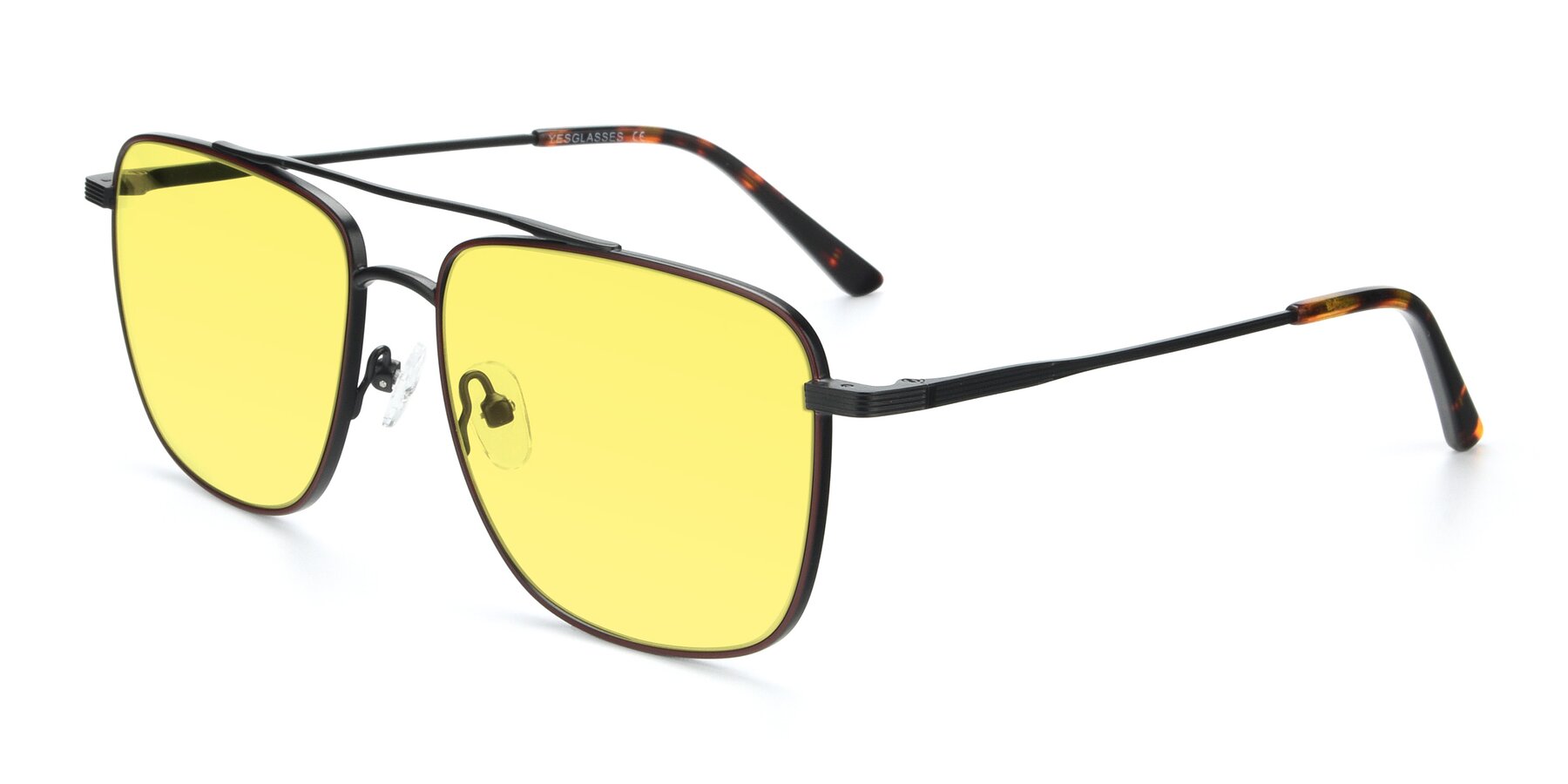 Angle of 9519 in Brown-Black with Medium Yellow Tinted Lenses