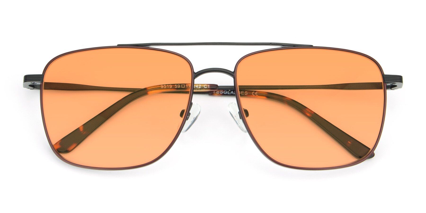 Folded Front of 9519 in Brown-Black with Medium Orange Tinted Lenses