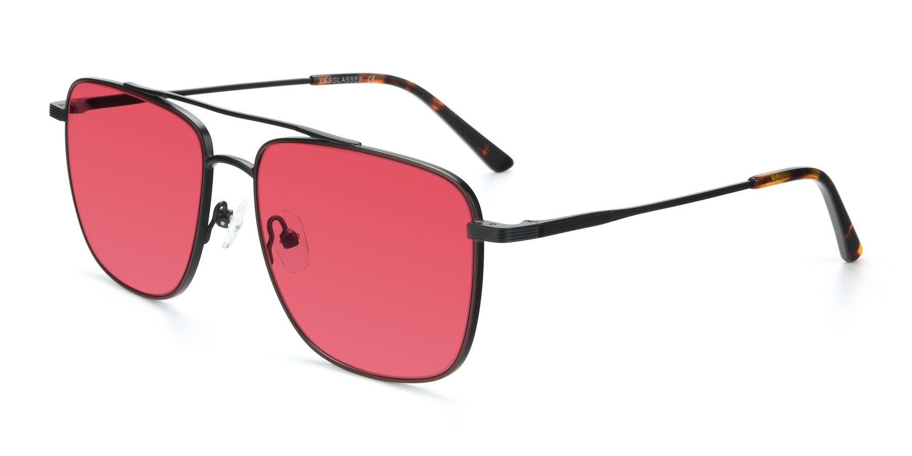 Angle of 9519 in Brown-Black with Red Tinted Lenses