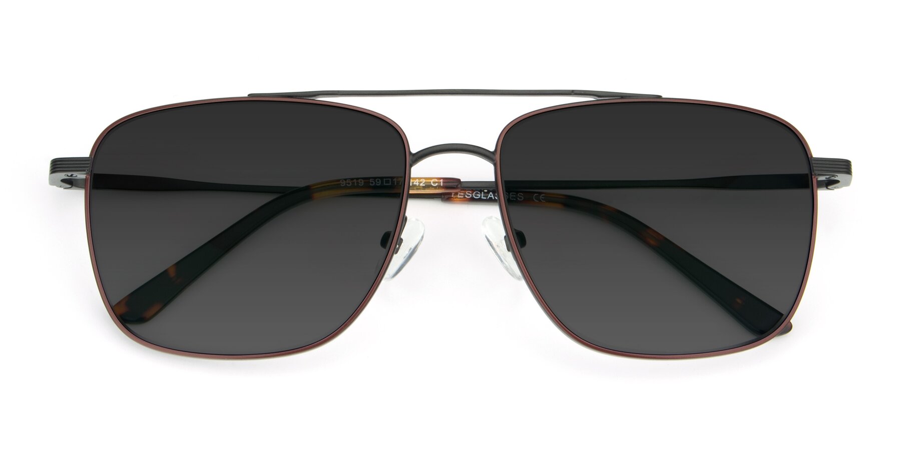 Folded Front of 9519 in Brown-Black with Gray Tinted Lenses