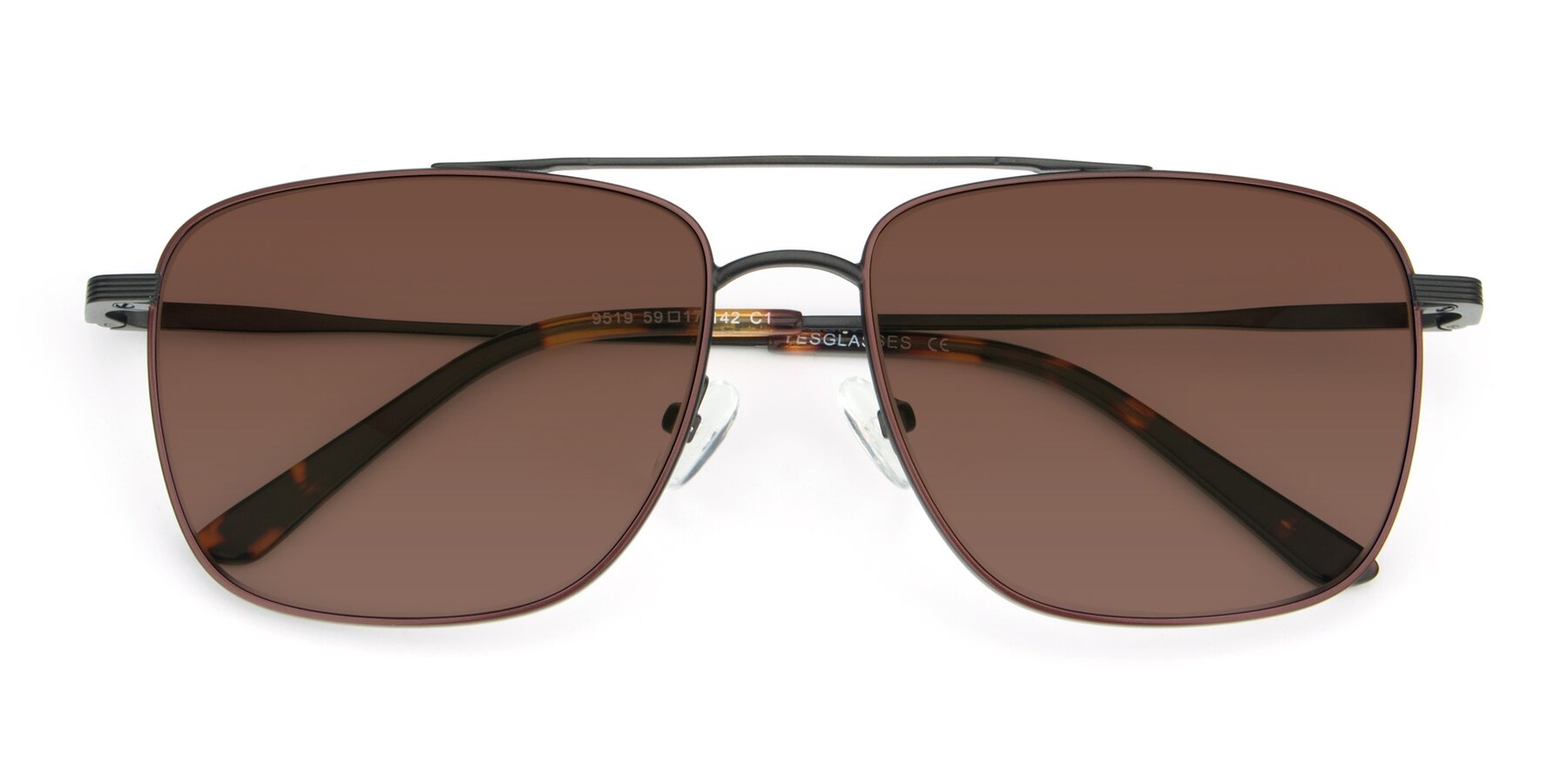 Folded Front of 9519 in Brown-Black with Brown Tinted Lenses