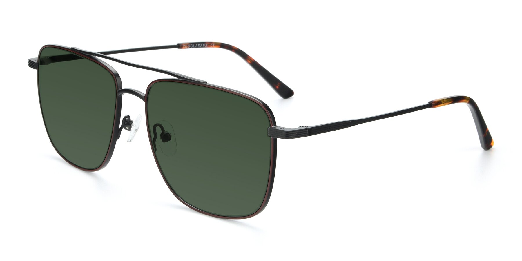 Angle of 9519 in Brown-Black with Green Tinted Lenses