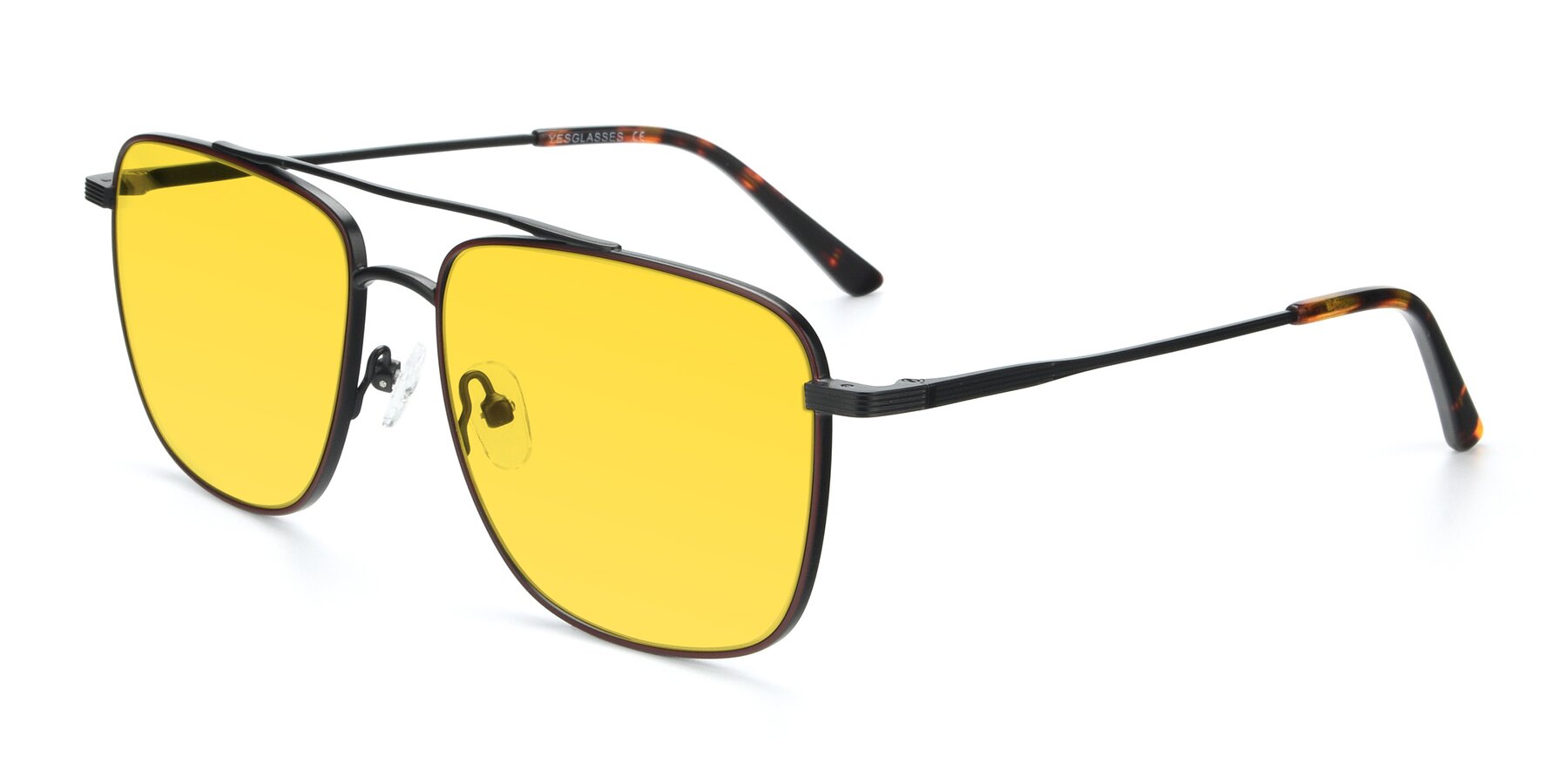 Angle of 9519 in Brown-Black with Yellow Tinted Lenses