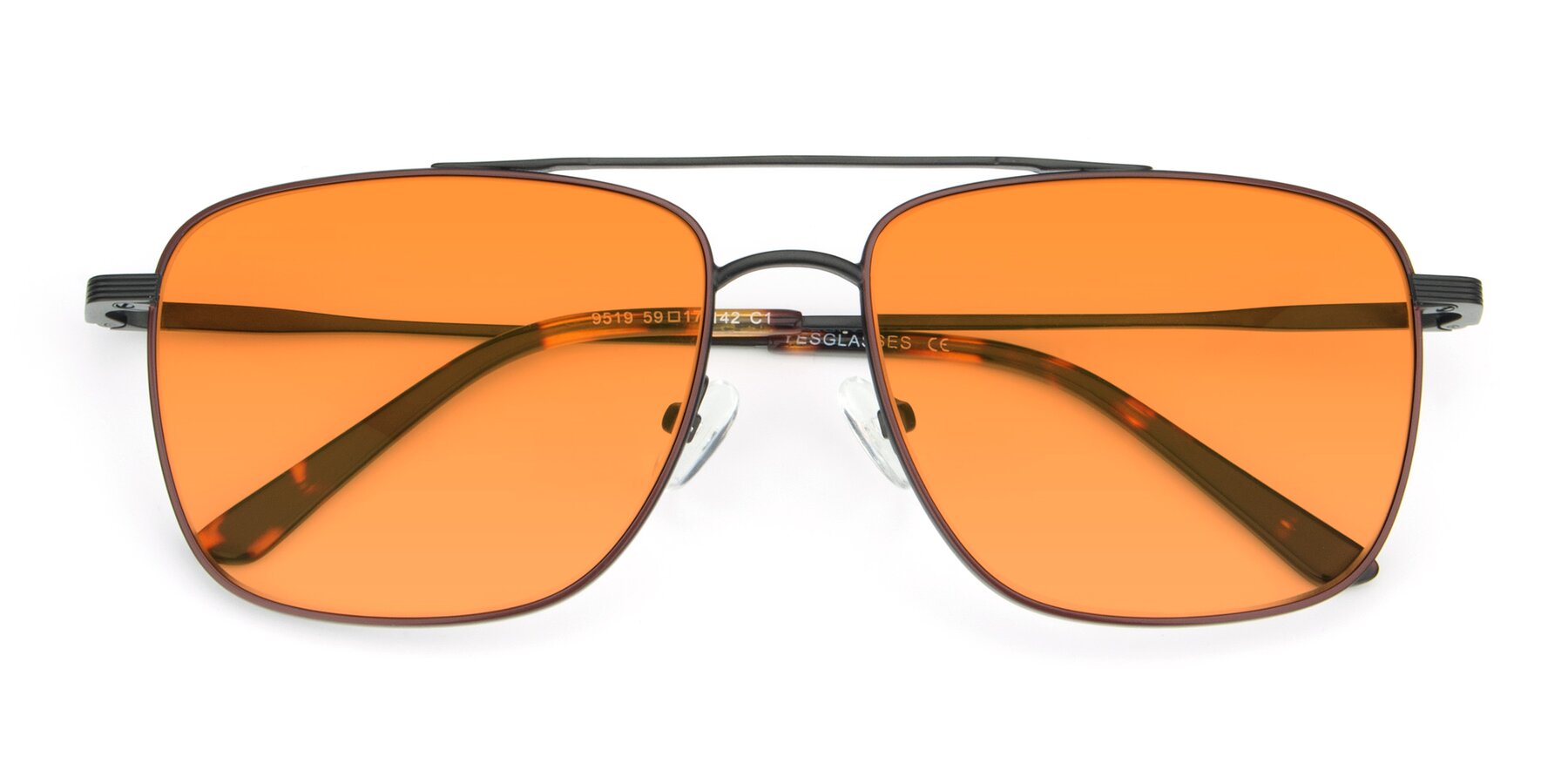 Folded Front of 9519 in Brown-Black with Orange Tinted Lenses