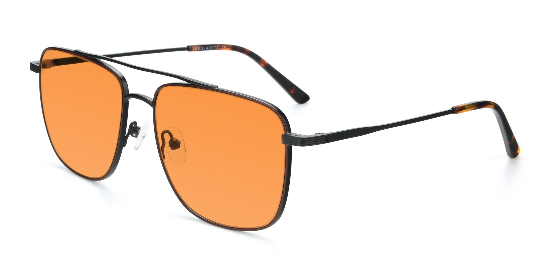 Angle of 9519 in Brown-Black with Orange Tinted Lenses