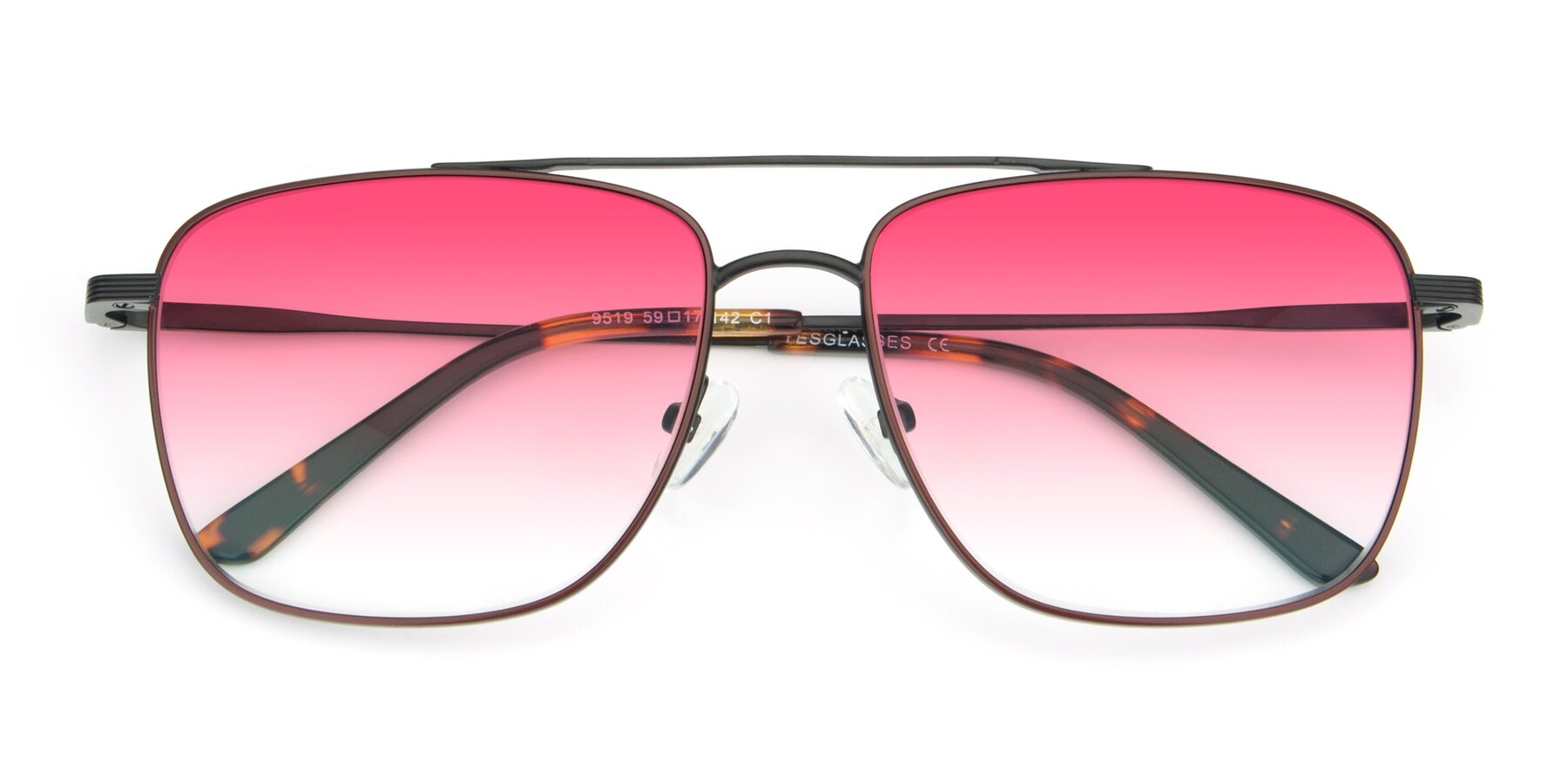 Folded Front of 9519 in Brown-Black with Pink Gradient Lenses
