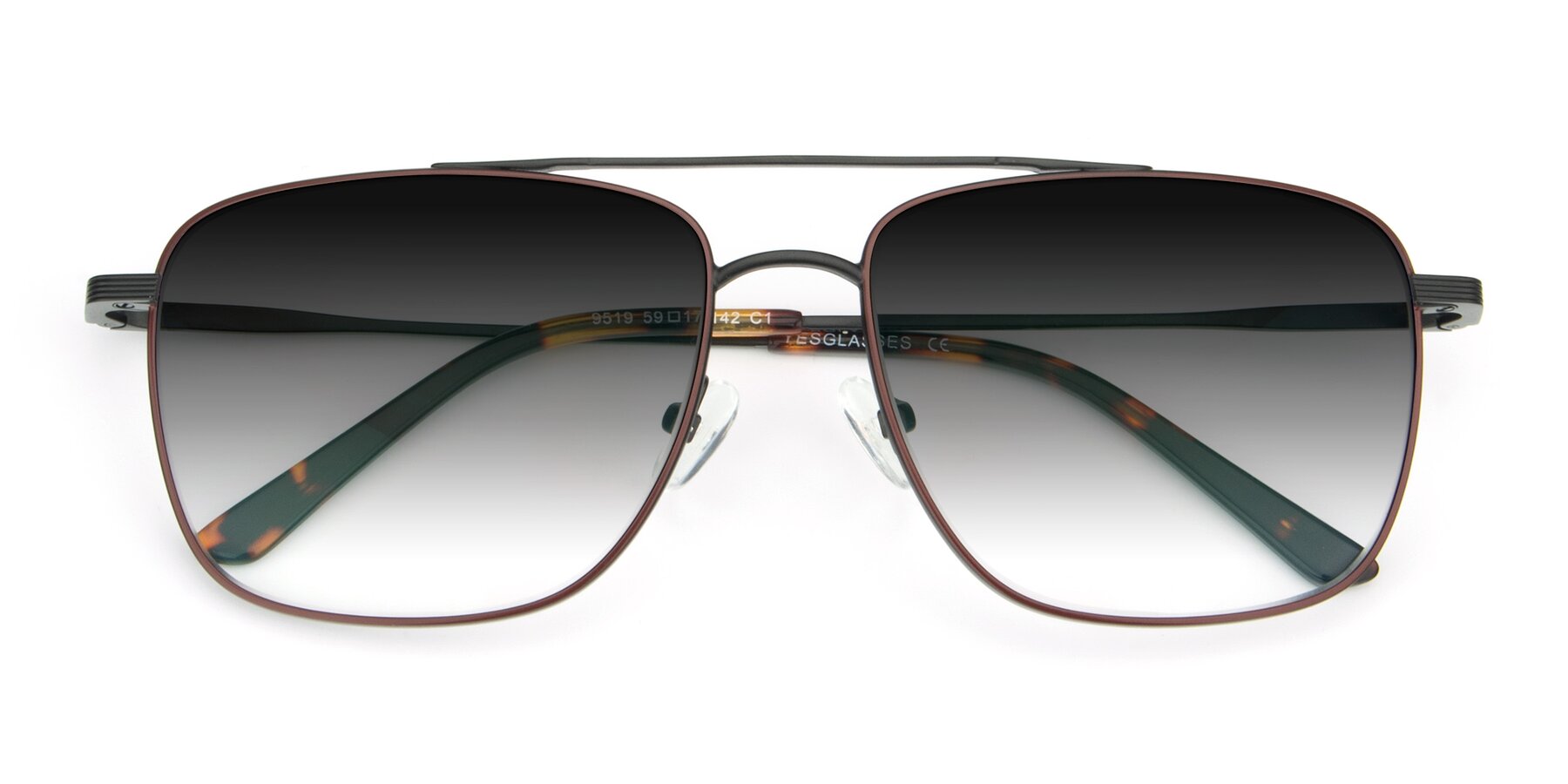 Folded Front of 9519 in Brown-Black with Gray Gradient Lenses
