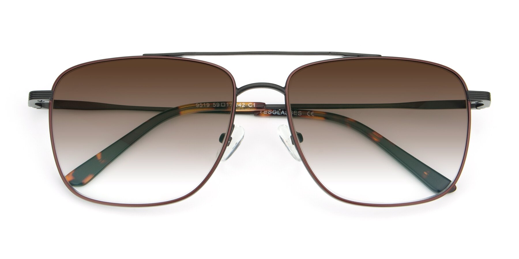 Folded Front of 9519 in Brown-Black with Brown Gradient Lenses