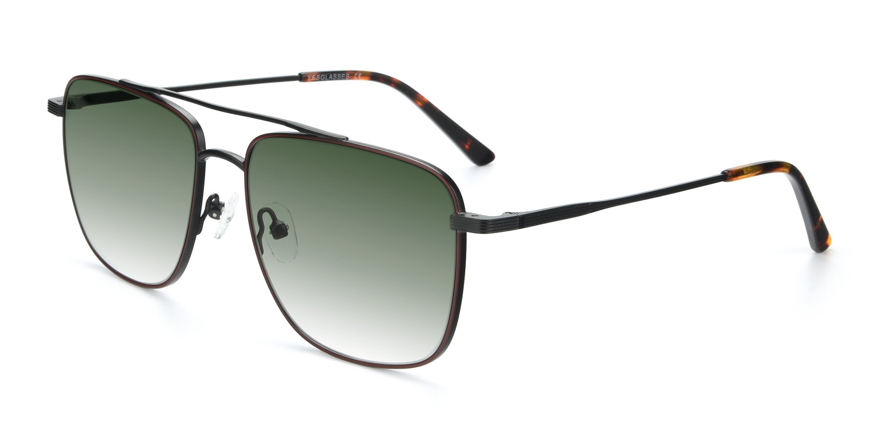 Angle of 9519 in Brown-Black with Green Gradient Lenses